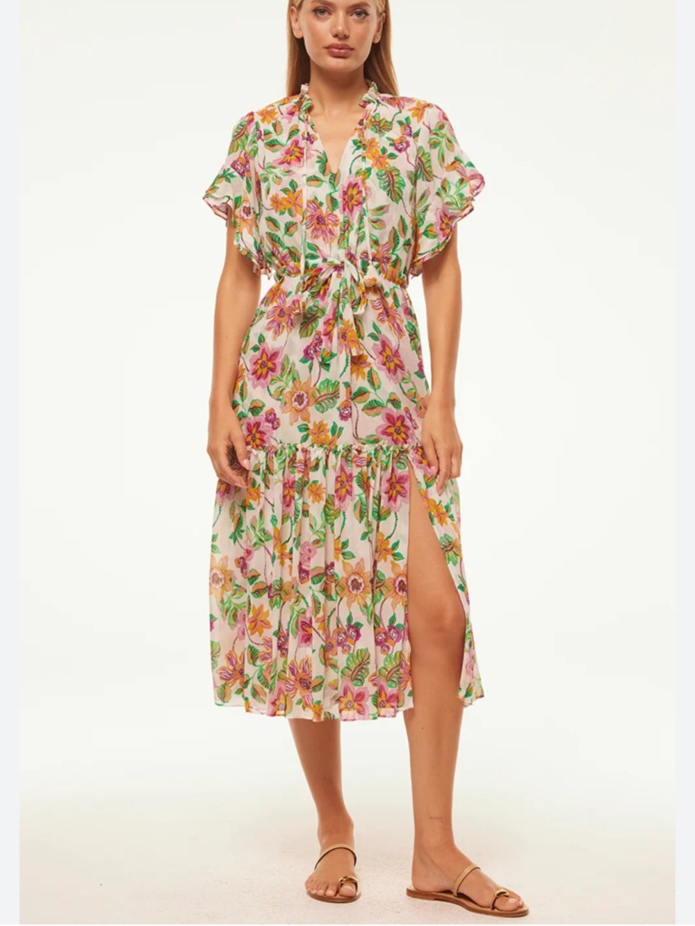 Misa Ranjana Floral Midi Dress